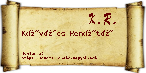 Kövécs Renátó névjegykártya